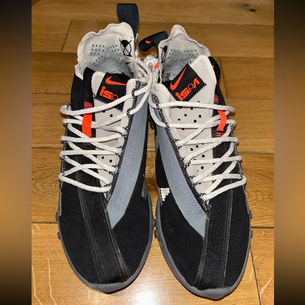 Nike Black and Gray Sneakers with Orange Highlights